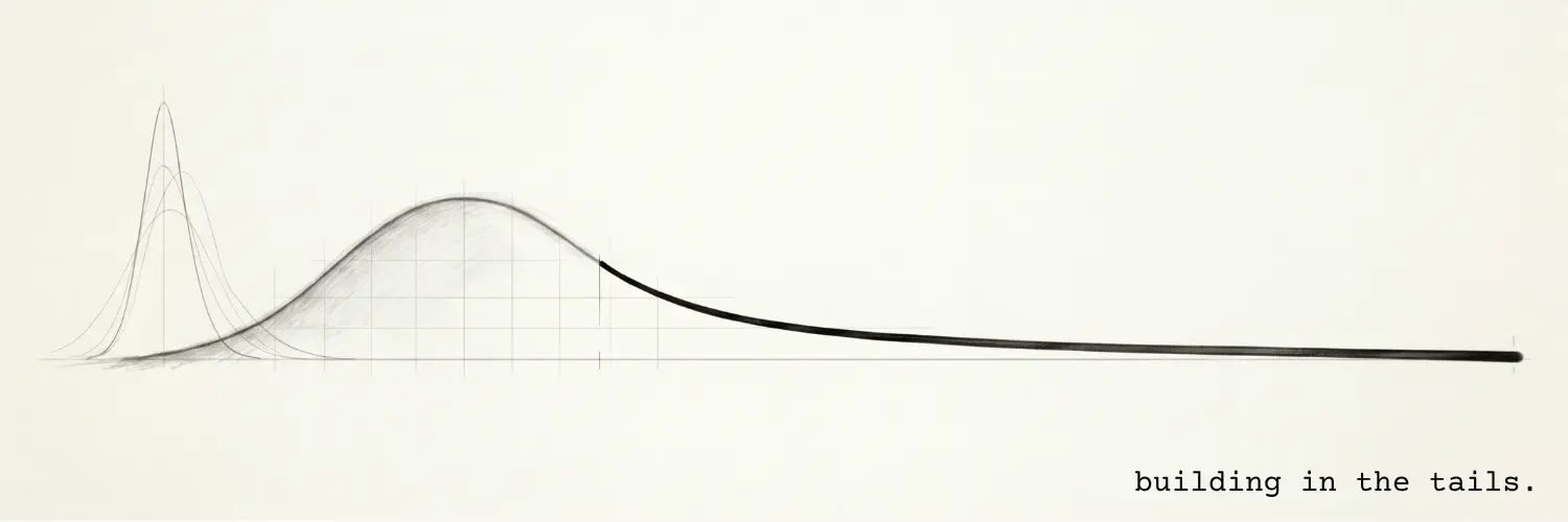 A long-tail probability distribution curve - building in the tails